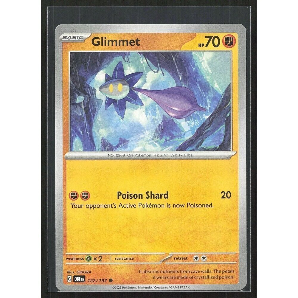 Glimmet 122/197 Pokemon SV03:  Obsidian Flames Regular Common LP